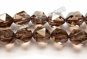 Smoky Topaz Natural AAA  -  Diamond Cut Faceted Round  16"