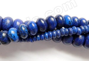 Lapis Turquoise  -  Smooth Rondels  16"
