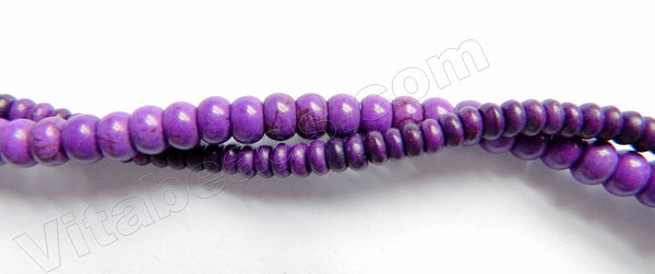 Purple Turquoise  -  Smooth Rondels  16"