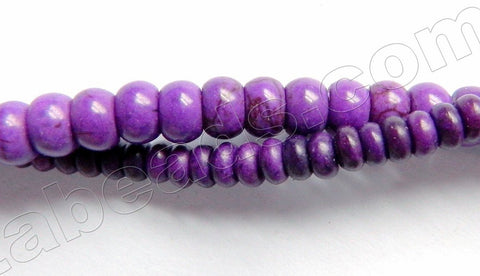 Purple Turquoise  -  Smooth Rondels  16"