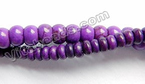 Purple Turquoise  -  Smooth Rondels  16"