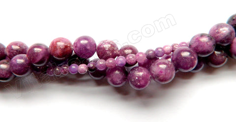 Lepidolite Red A  -  Smooth Round  16"