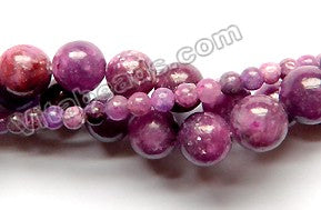 Lepidolite Red A  -  Smooth Round  16"