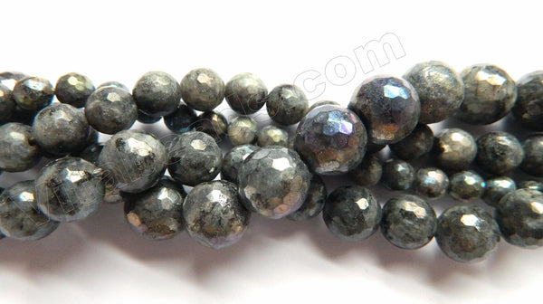 AB Plated Lavikite  -  Faceted Round  15"