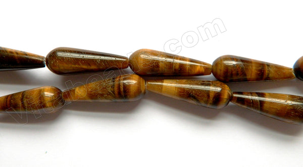 Tiger Eye  -  Smooth Long Drops 16"