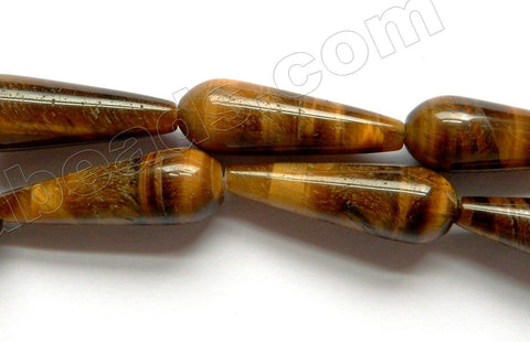 Tiger Eye  -  Smooth Long Drops 16"