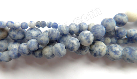 Frosted Blue Spot Stone  -  Smooth Round  16"