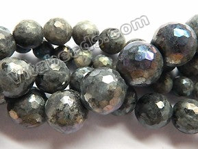 AB Plated Lavikite  -  Faceted Round  15"