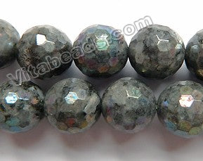 AB Plated Lavikite  -  Faceted Round  15"