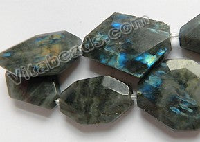 Dark Labradorite A  -  Graduated Irregular Faceted Flat  16"