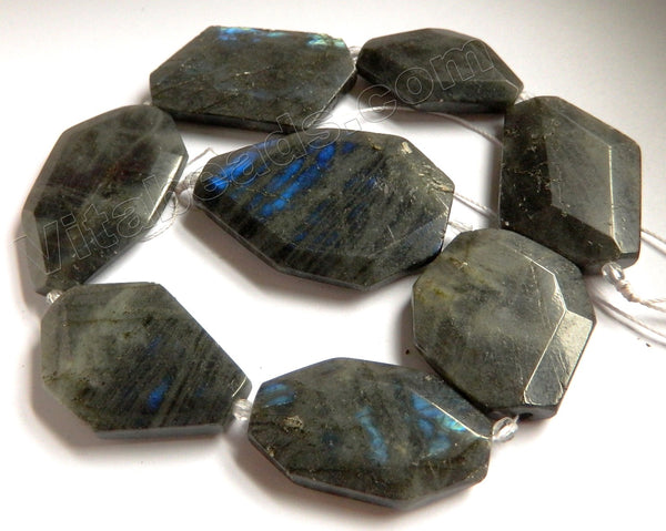 Dark Labradorite A  -  Big Irregular Faceted Flat  16"