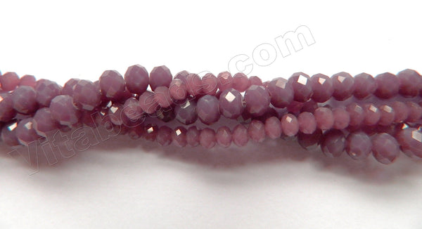 Dark Violet Chalcedony Quartz  -  Faceted Rondel   16"