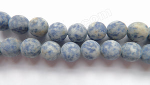 Frosted Blue Spot Stone  -  Big Smooth Round  16"
