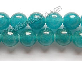 Transparent Apatite Jade A  -  Smooth Round Beads  15"