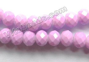 Dyed Bright Purple Quartz  -  Faceted Rondel   16"      8 x 6 mm