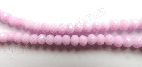 Dyed Light Purple Quartz  -  Faceted Rondel   16"      6 x 4 mm