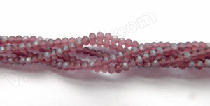 Frosted Red Fluorite Quartz  -  Faceted Rondel  16"      3 mm