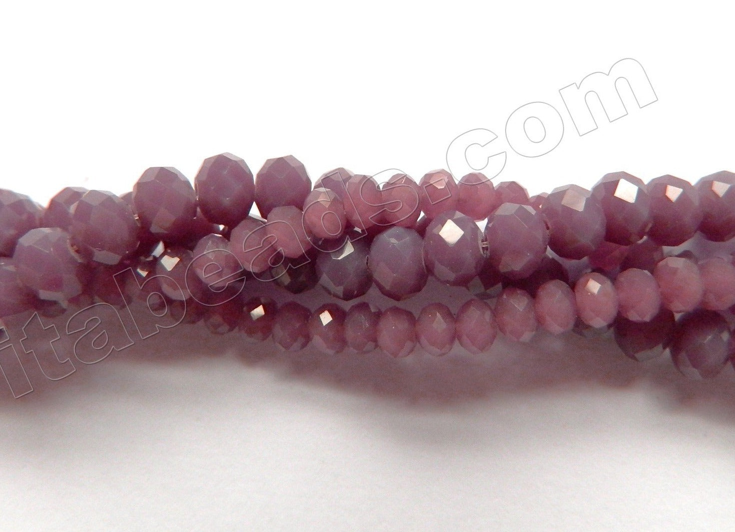 Dark Violet Chalcedony Quartz  -  Faceted Rondel   16"