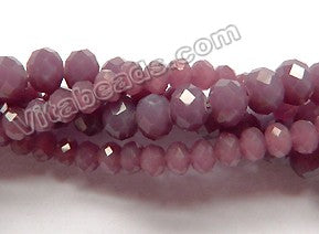 Dark Violet Chalcedony Quartz  -  Faceted Rondel   16"