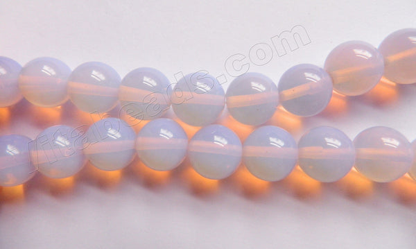 Synthetic Lavender Opal  -  Big Smooth Round Beads 15"