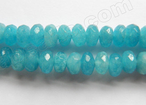 Blue Apatite Quartz  -  Faceted Rondels  15"