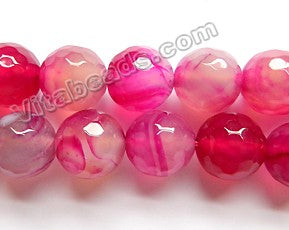 Light Fuchsia Orchid Agate  -  Faceted Round  16"