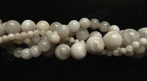 White Crazy Lace Agate A  -  Smooth Round   15"