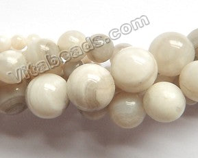 White Crazy Lace Agate A  -  Smooth Round   15"