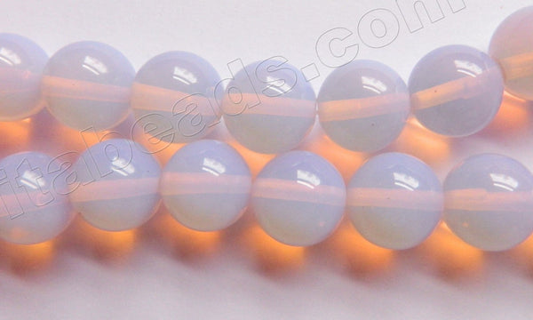 Synthetic Lavender Opal  -  Big Smooth Round Beads 15"