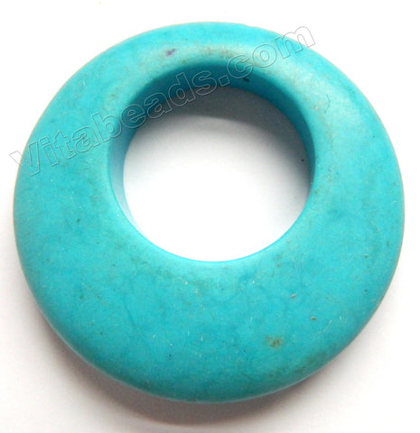 Smooth Pendant - Drop Donut Deep Blue Turquoise