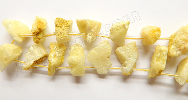 Lemon Druzy Crystal  -  Top Drilled Free From Rough  16"    Approximate 10 x 16 x 10 mm