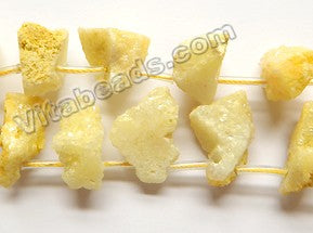 Lemon Druzy Crystal  -  Top Drilled Free From Rough  16"    Approximate 10 x 16 x 10 mm