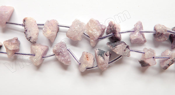 Light Amethyst Druzy Crystal  -  Top Drilled Free From Rough  16"    Approximate 8 x 14 x 10 mm