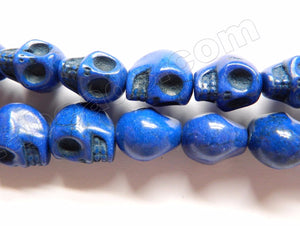 Sapphire Turquoise  -  Carved Skulls 16"