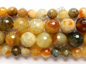 Fire New Jade  -  Faceted Round  15"
