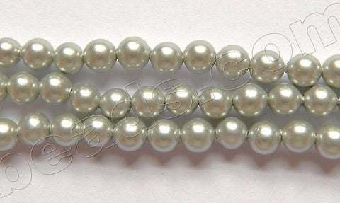 Grey Shell Pearl  -  Smooth Round Beads 15"