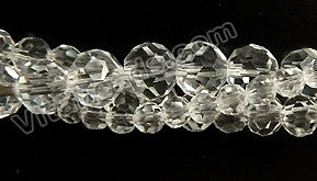 Clear White Crystal Quartz  -  84 cut Faceted Round  16"