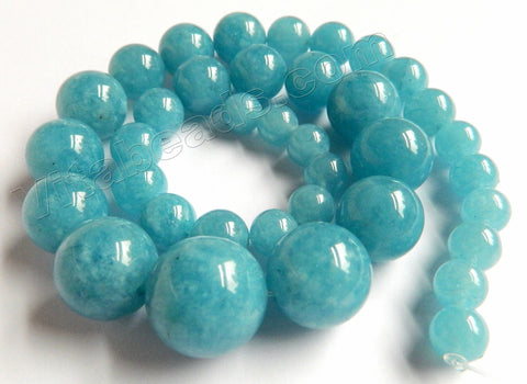 Dark Blue Apatite Quartz  -    Graduated Smooth Round Strand 16"