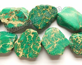 Bright Green Impression Jasper  -  Irregular Slabs 16"