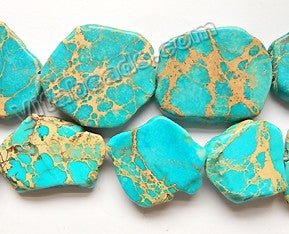 Bright Aqua Impression Jasper  -  Irregular Slabs 15"