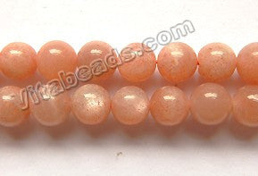 Sunstone Natural A  -  Smooth Round Beads  15"      6mm