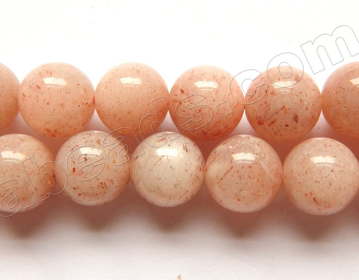 Sunstone Natural A  -  Smooth Round Beads  15"     10mm