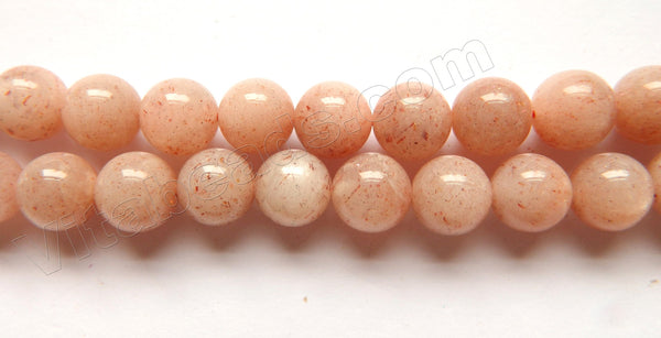 Sunstone Natural A  -  Smooth Round Beads  15"     10mm