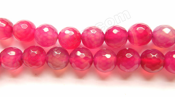 Light Fuchsia Agate  -  Faceted Round  15"