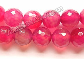Light Fuchsia Agate  -  Faceted Round  15"