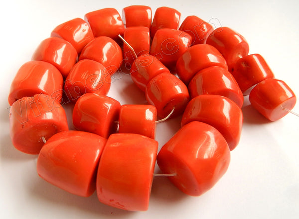 Bright Orange Bamboo Coral  -  Graduated Smooth Drum  12"