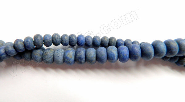 Frosted Lapis Lazuli A  -  Smooth Rondels  16"