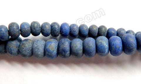 Frosted Lapis Lazuli A  -  Smooth Rondels  16"