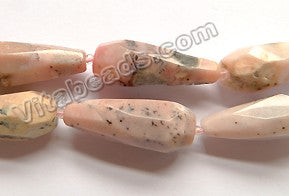Pink Opal (Natural A)  -  Graduated Irregular Machine Cut Long Drops  16"