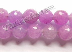 Light Purple Lavender Jade  -  Faceted Round  16"